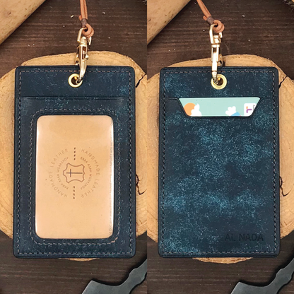Pueblo Leather | ID Cardholder with Lanyard | Vertical, Horizontal Style | 磨砂牛皮系列 | 掛頸職員卡套 | 直款橫款