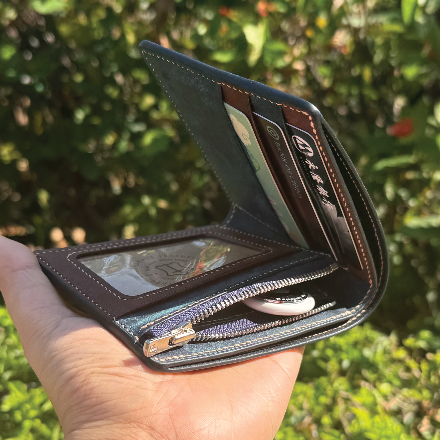 Pueblo Leather | Bifold Short Wallet | Zipper Slot Design | 磨砂牛皮系列 | 兩摺短銀包 | 拉鏈包款式