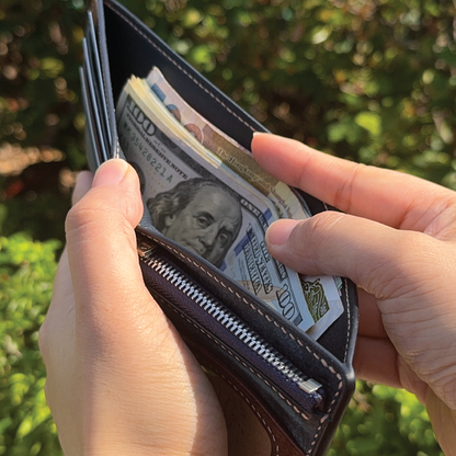 Pueblo Leather | Bifold Short Wallet | Zipper Slot Design | 磨砂牛皮系列 | 兩摺短銀包 | 拉鏈包款式