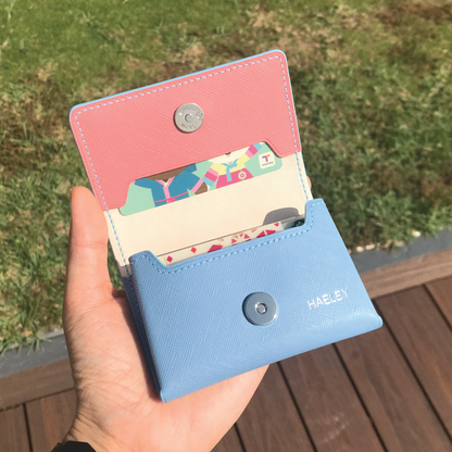 Saffiano Leather | Magnetic Snap Business Name Card Case | 十字紋牛皮系列 | 磁扣開關卡片盒