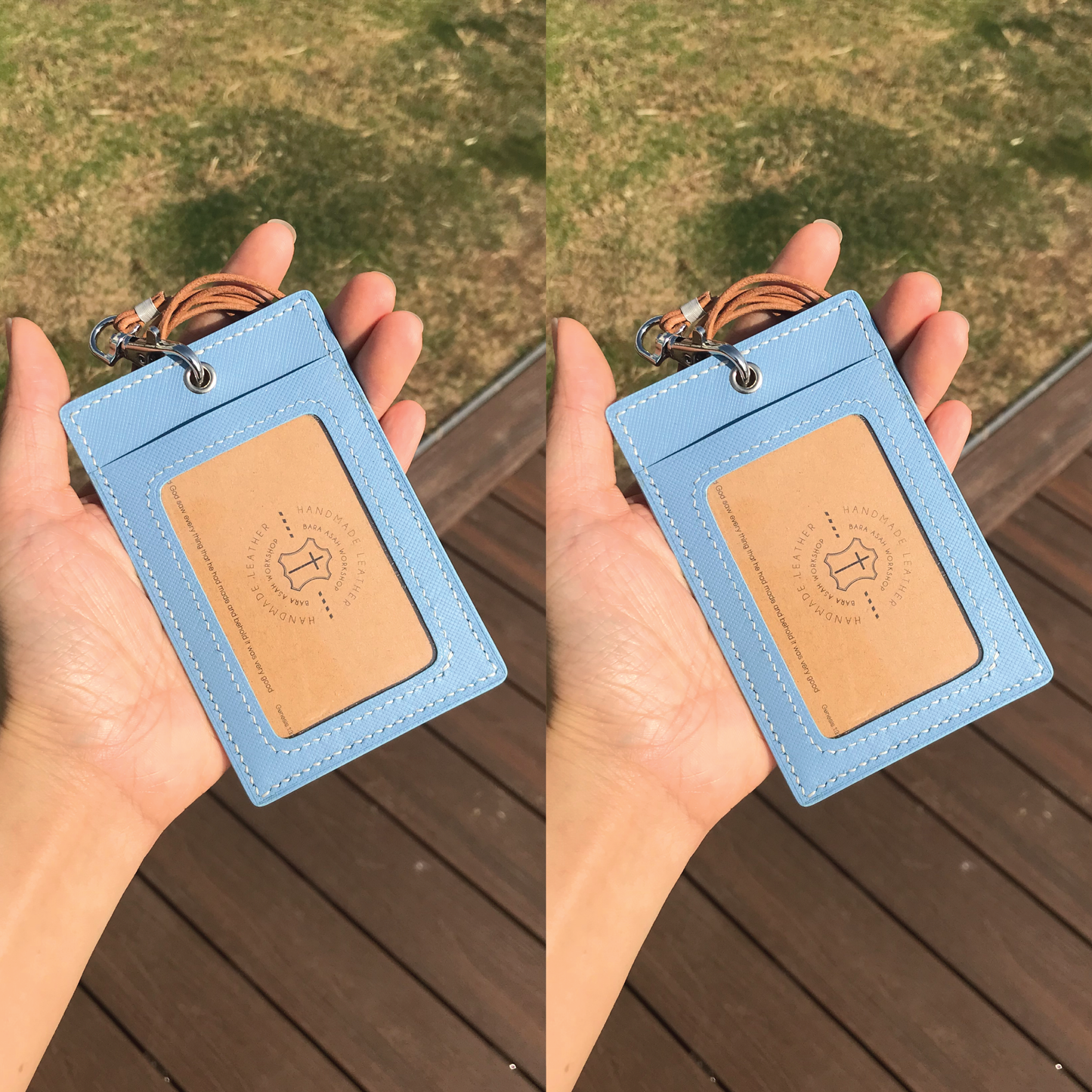 Saffiano Leather | ID Cardholder with Lanyard | 2 Photo Slots | 十字紋牛皮系列 | 掛頸職員卡套 | 兩相格款式