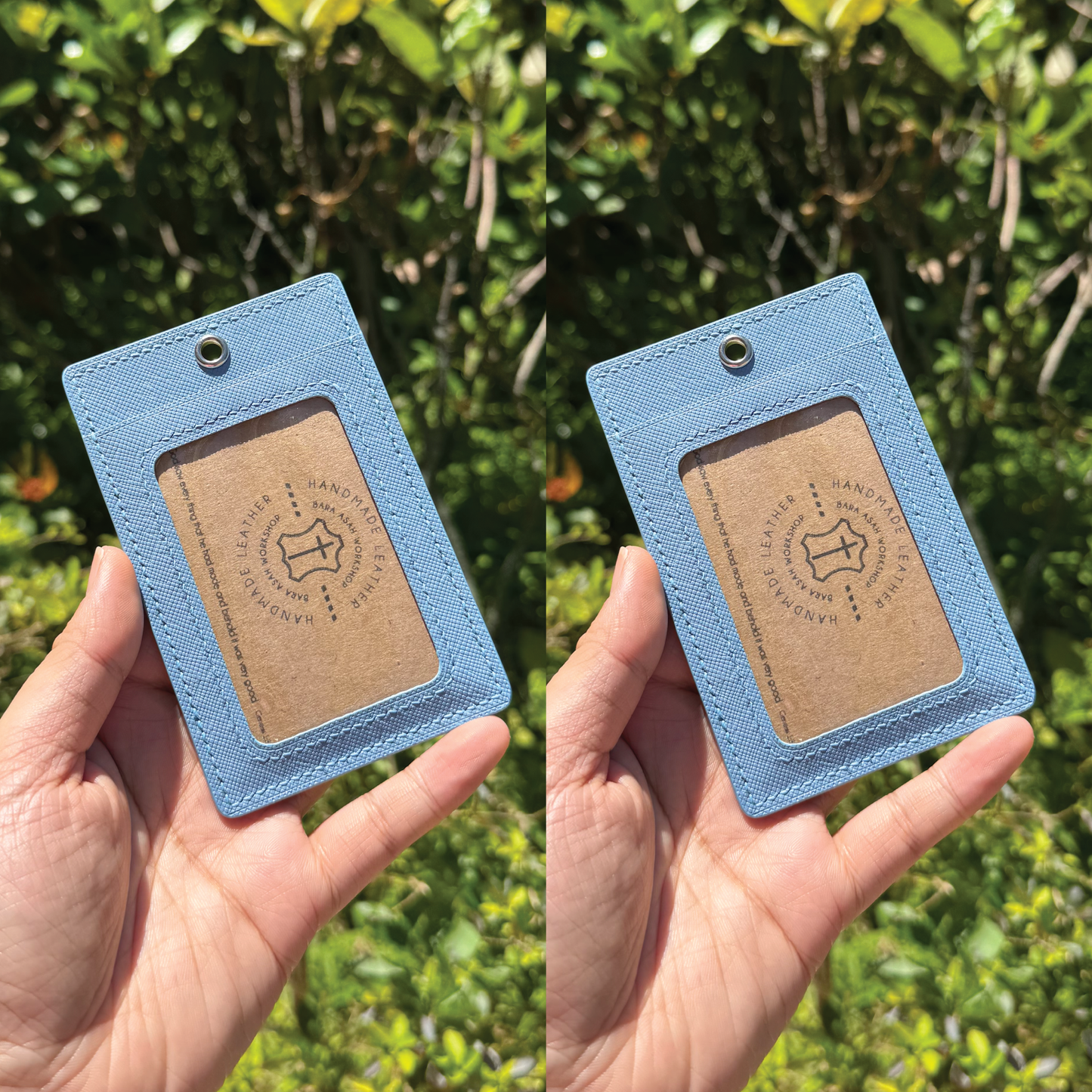 Saffiano Leather | ID Cardholder with Lanyard | 2 Photo Slots | 十字紋牛皮系列 | 掛頸職員卡套 | 兩相格款式