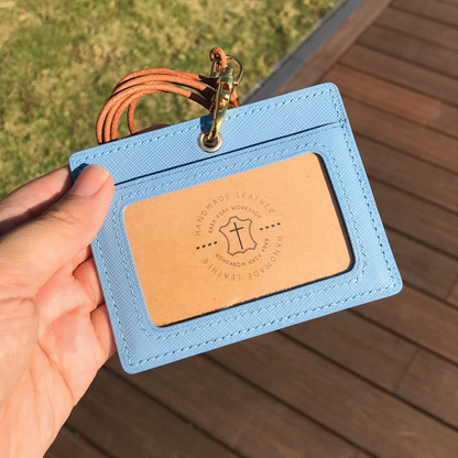 Saffiano Leather | ID Cardholder with Lanyard | Vertical, Horizontal Style | 十字紋牛皮系列 | 掛頸職員卡套 | 直款橫款