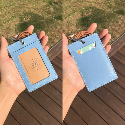 Saffiano Leather | ID Cardholder with Lanyard | Vertical, Horizontal Style | 十字紋牛皮系列 | 掛頸職員卡套 | 直款橫款