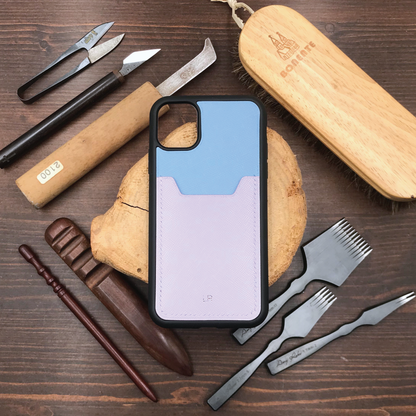 Saffiano Leather | Card Slot iPhone Case | 十字紋牛皮系列 | 卡位手機殼