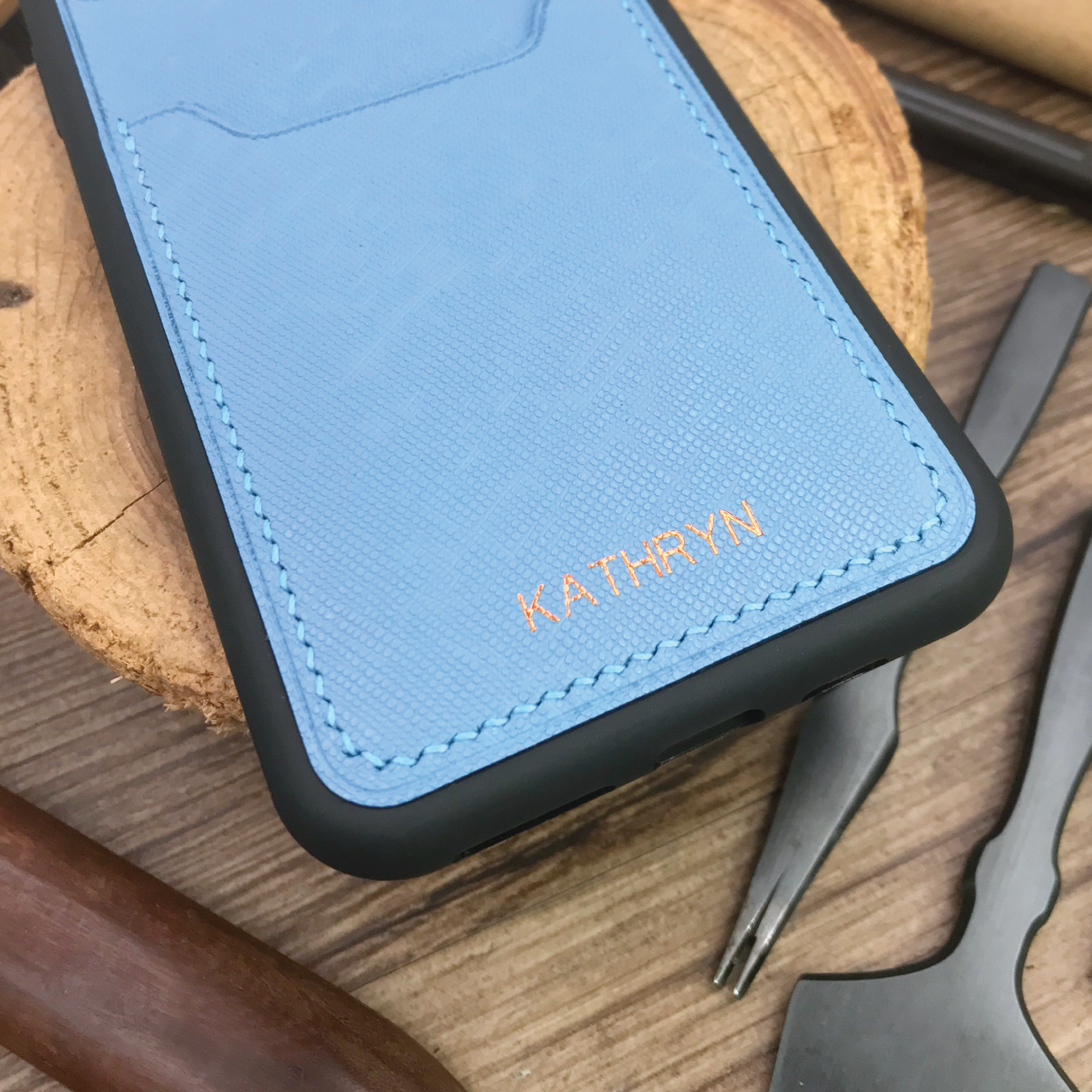 Saffiano Leather | Card Slot iPhone Case | 十字紋牛皮系列 | 卡位手機殼