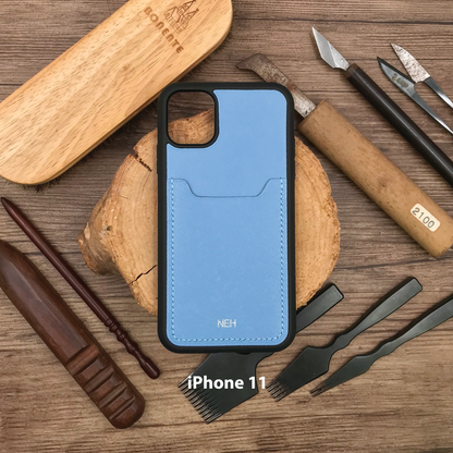 Saffiano Leather | Card Slot iPhone Case | 十字紋牛皮系列 | 卡位手機殼