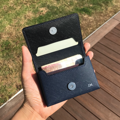 Saffiano Leather | Magnetic Snap Business Name Card Case | 十字紋牛皮系列 | 磁扣開關卡片盒