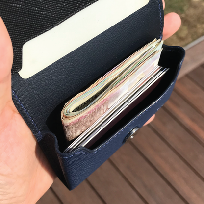 Saffiano Leather | Magnetic Snap Business Name Card Case | 十字紋牛皮系列 | 磁扣開關卡片盒