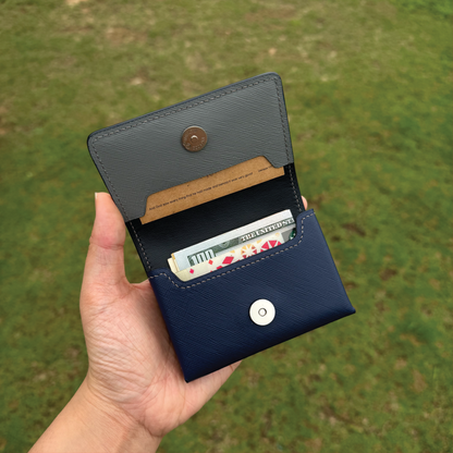 Saffiano Leather | Magnetic Snap Business Name Card Case | 十字紋牛皮系列 | 磁扣開關卡片盒