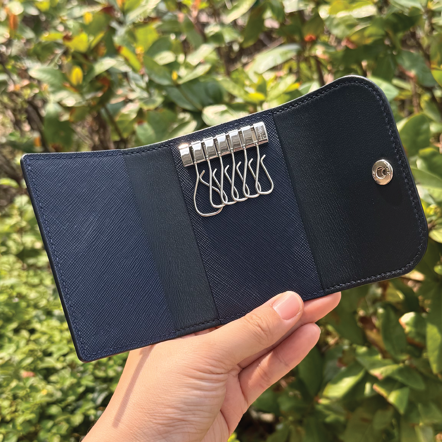 Saffiano Leather | Tri-fold Keyholder | 十字紋牛皮系列 | 三摺鎖匙包