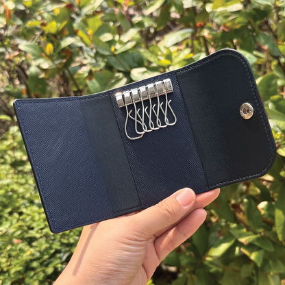 Saffiano Leather | Tri-fold Keyholder | 十字紋牛皮系列 | 三摺鎖匙包