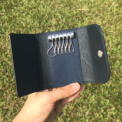 Saffiano Leather | Tri-fold Keyholder | 十字紋牛皮系列 | 三摺鎖匙包