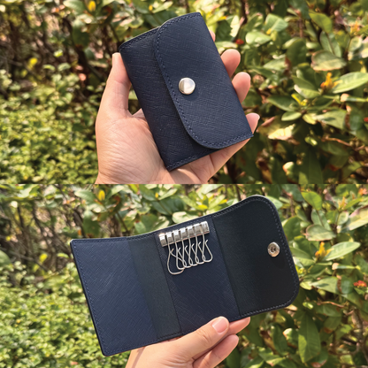 Saffiano Leather | Tri-fold Keyholder | 十字紋牛皮系列 | 三摺鎖匙包