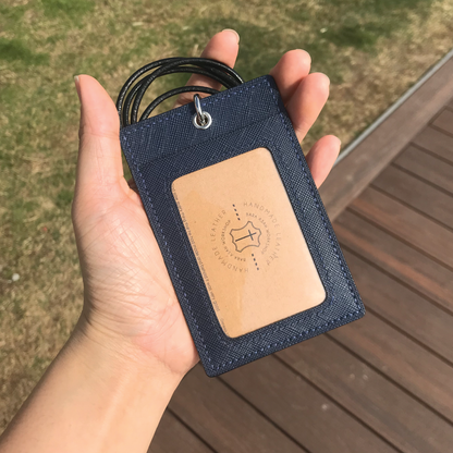 Saffiano Leather | ID Cardholder with Lanyard | Vertical, Horizontal Style | 十字紋牛皮系列 | 掛頸職員卡套 | 直款橫款