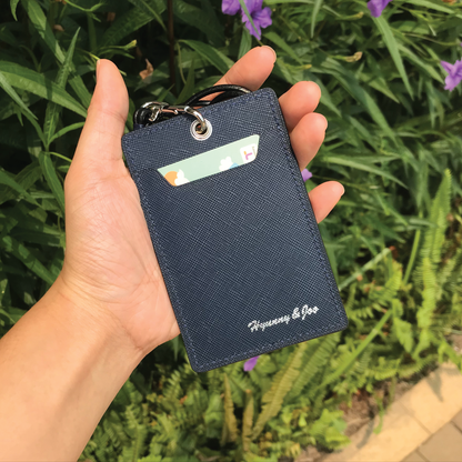 Saffiano Leather | ID Cardholder with Lanyard | Vertical, Horizontal Style | 十字紋牛皮系列 | 掛頸職員卡套 | 直款橫款