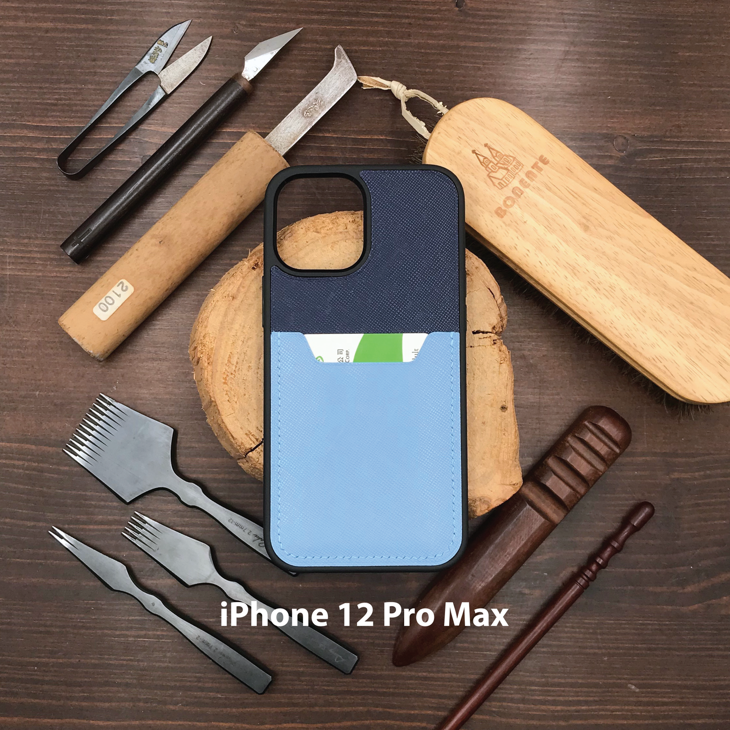 Saffiano Leather | Card Slot iPhone Case | 十字紋牛皮系列 | 卡位手機殼