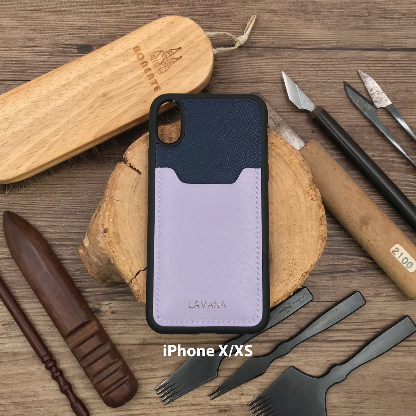 Saffiano Leather | Card Slot iPhone Case | 十字紋牛皮系列 | 卡位手機殼