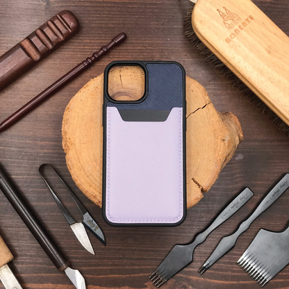 Saffiano Leather | Card Slot iPhone Case | 十字紋牛皮系列 | 卡位手機殼