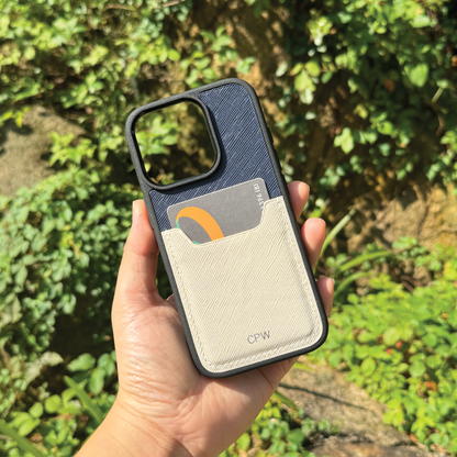 Saffiano Leather | Card Slot iPhone Case | 十字紋牛皮系列 | 卡位手機殼