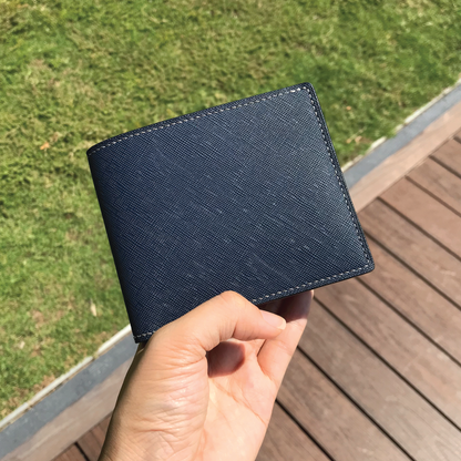 Saffiano Leather | Bifold Short Wallet | Zipper Slot Design | 十字紋牛皮系列 | 兩摺短銀包 | 拉鏈包款式