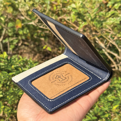 Saffiano Leather | Bifold Short Wallet | Card Slot, Photo Slot