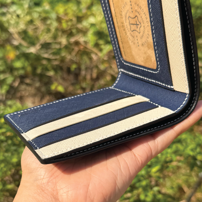 Saffiano Leather | Bifold Short Wallet | Card Slot, Photo Slot