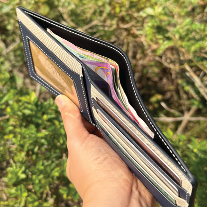 Saffiano Leather | Bifold Short Wallet | Card Slot, Photo Slot