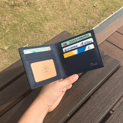 Saffiano Leather | Bifold Short Wallet | Card Slot, Photo Slot | 十字紋牛皮系列 | 兩摺短銀包 | 卡位，相位款式