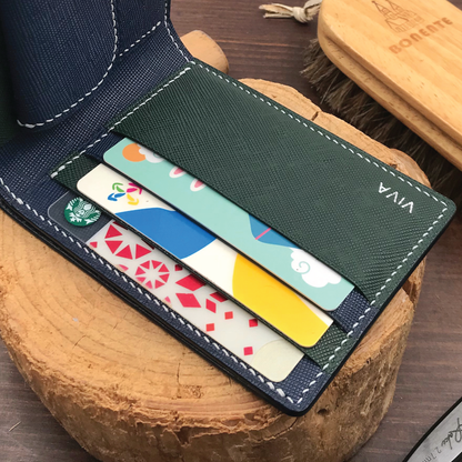 Saffiano Leather | Bifold Short Wallet | Coins Pocket Design | 十字紋牛皮系列 | 兩摺短銀包 | 零錢包款式