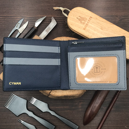 Saffiano Leather | Bifold Short Wallet | Zipper Slot Design | 十字紋牛皮系列 | 兩摺短銀包 | 拉鏈包款式