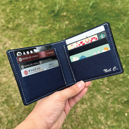 Saffiano Leather | Bifold Short Wallet | Card Slot, Photo Slot | 十字紋牛皮系列 | 兩摺短銀包 | 卡位，相位款式