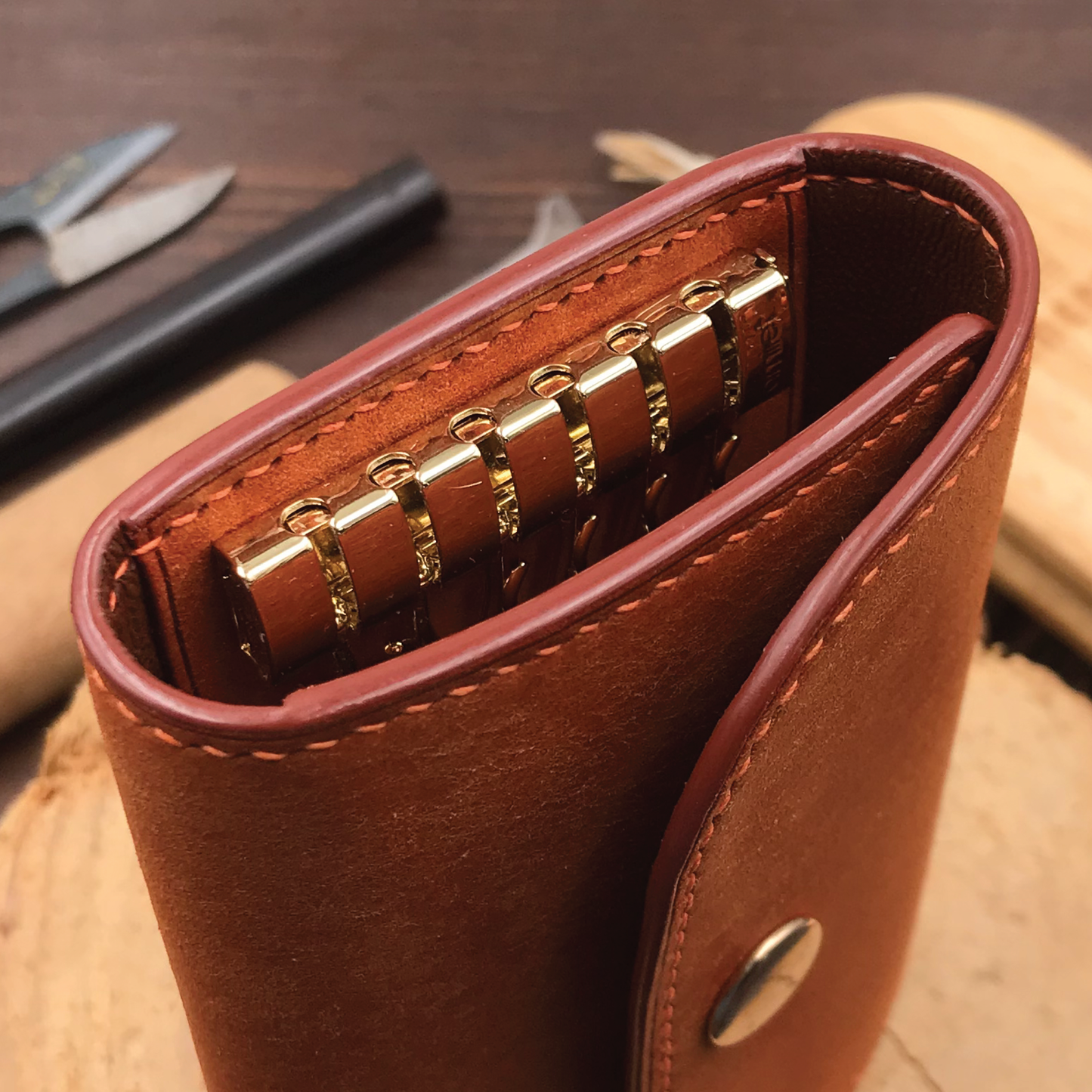 Pueblo Leather | Tri-fold Keyholder | 磨砂牛皮系列 | 三摺鎖匙包