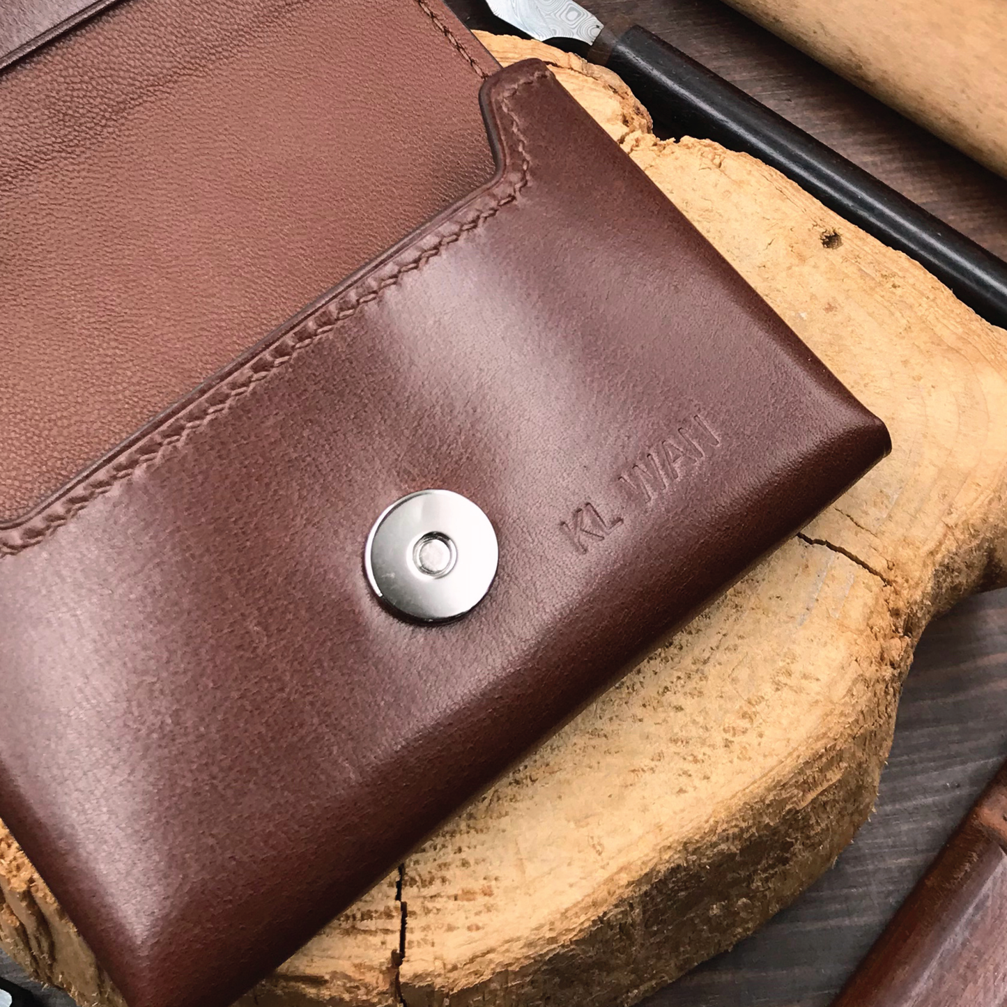 Calf Leather | Magnetic Snap Business Name Card Case | 小牛皮系列 | 磁扣開關卡片盒
