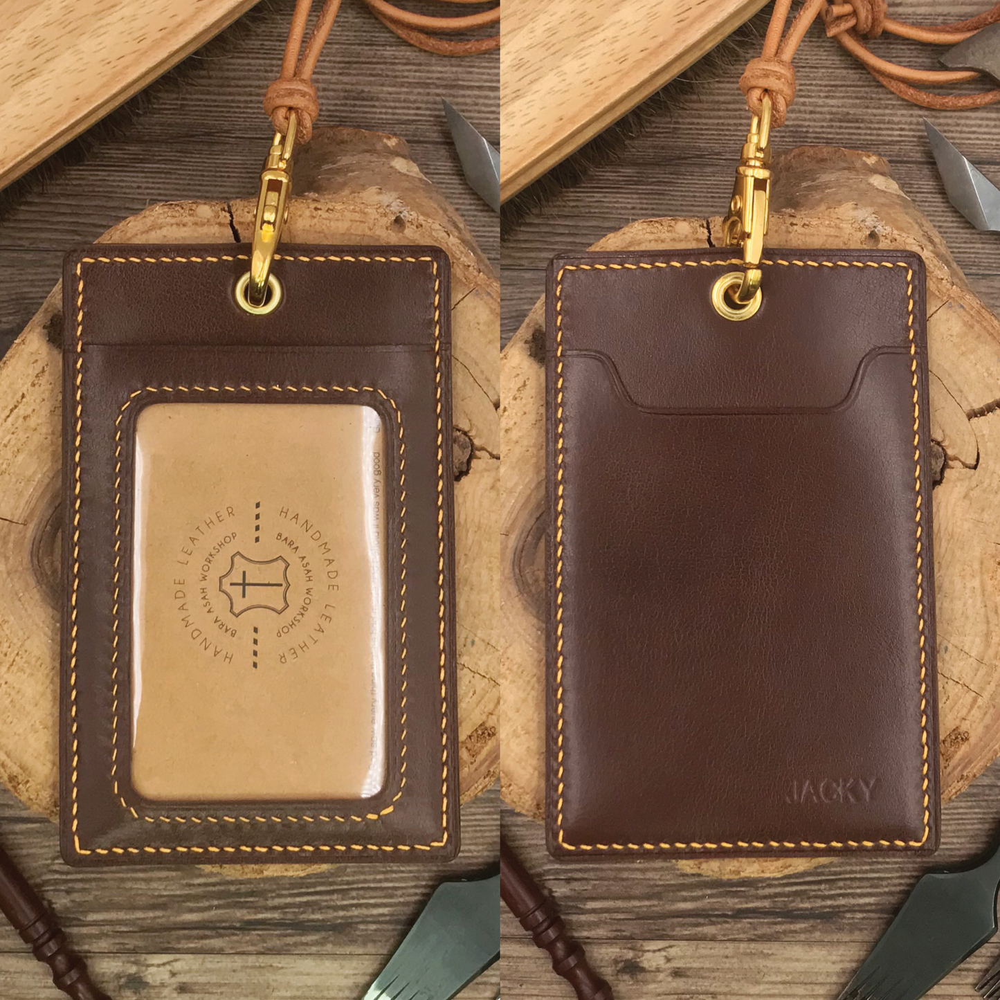 Calf Leather | ID Cardholder with Lanyard | Vertical, Horizontal Style | 小牛皮系列 | 掛頸職員卡套 | 直款橫款