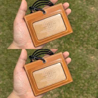 Cordovan Leather | ID Cardholder with Lanyard | 2 Photo Slots | 馬臀皮系列 | 掛頸職員卡套 | 兩相格款式