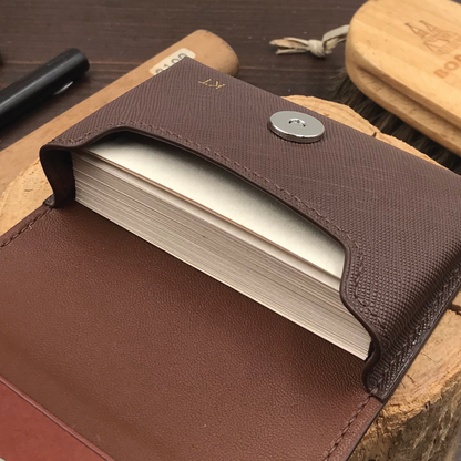 Saffiano Leather | Magnetic Snap Business Name Card Case | 十字紋牛皮系列 | 磁扣開關卡片盒