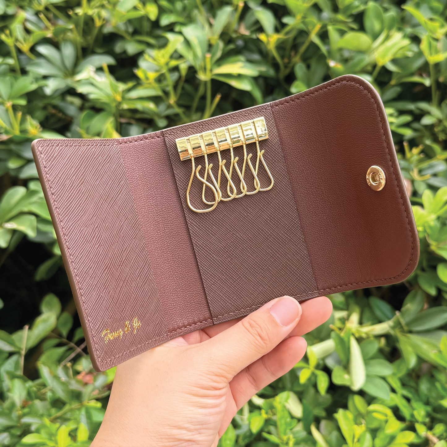 Saffiano Leather | Tri-fold Keyholder | 十字紋牛皮系列 | 三摺鎖匙包