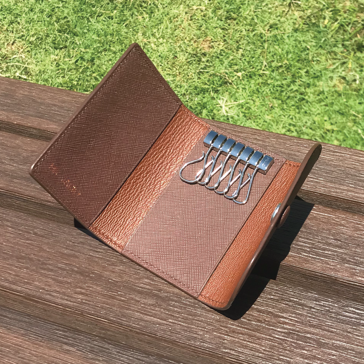 Saffiano Leather | Tri-fold Keyholder | 十字紋牛皮系列 | 三摺鎖匙包