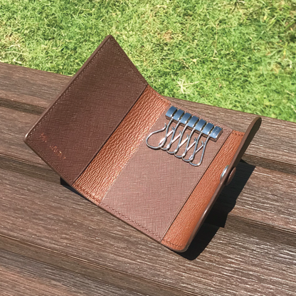 Saffiano Leather | Tri-fold Keyholder | 十字紋牛皮系列 | 三摺鎖匙包