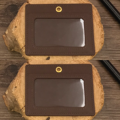 Saffiano Leather | ID Cardholder with Lanyard | 2 Photo Slots | 十字紋牛皮系列 | 掛頸職員卡套 | 兩相格款式