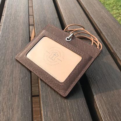 Saffiano Leather | ID Cardholder with Lanyard | Vertical, Horizontal Style | 十字紋牛皮系列 | 掛頸職員卡套 | 直款橫款