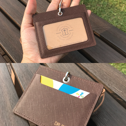Saffiano Leather | ID Cardholder with Lanyard | Vertical, Horizontal Style | 十字紋牛皮系列 | 掛頸職員卡套 | 直款橫款