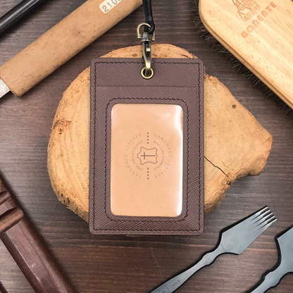Saffiano Leather | ID Cardholder with Lanyard | Vertical, Horizontal Style | 十字紋牛皮系列 | 掛頸職員卡套 | 直款橫款