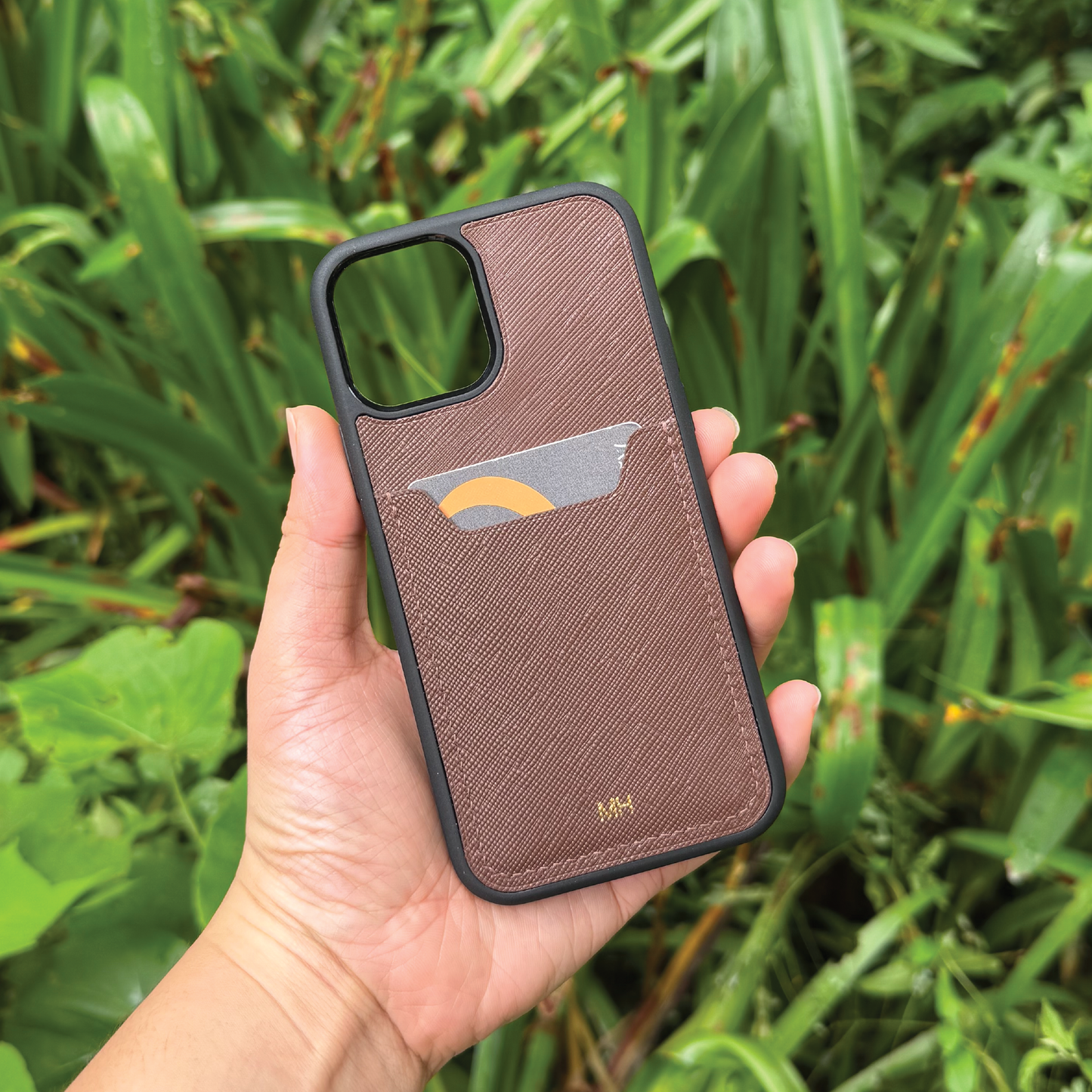 Saffiano Leather | Card Slot iPhone Case | 十字紋牛皮系列 | 卡位手機殼