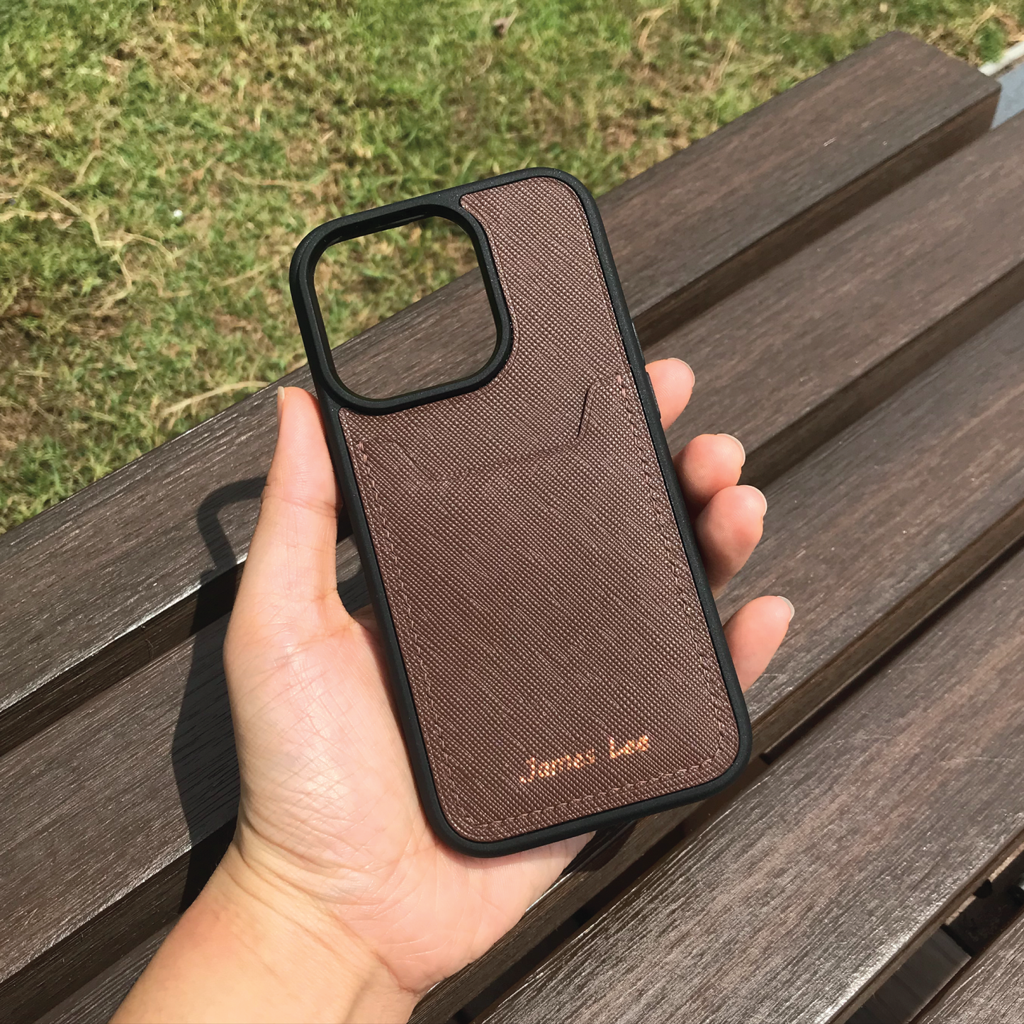 Saffiano Leather | Card Slot iPhone Case | 十字紋牛皮系列 | 卡位手機殼