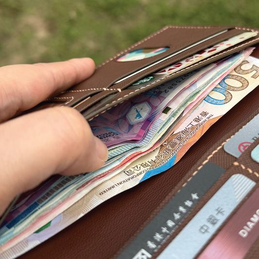 Saffiano Leather | Bifold Long Wallet | Card Slot, Photo Slot