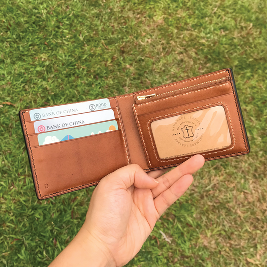 Buttero Leather | Bifold Short Wallet | Zipper Slot Design | 植鞣牛皮系列 | 兩摺短銀包 | 拉鏈包款式
