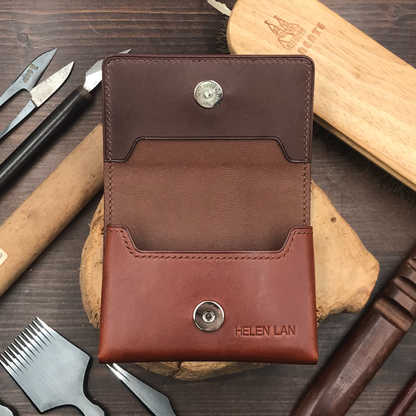 Buttero Leather | Magnetic Snap Business Name Card Case | 植鞣牛皮系列 | 磁扣開關卡片盒