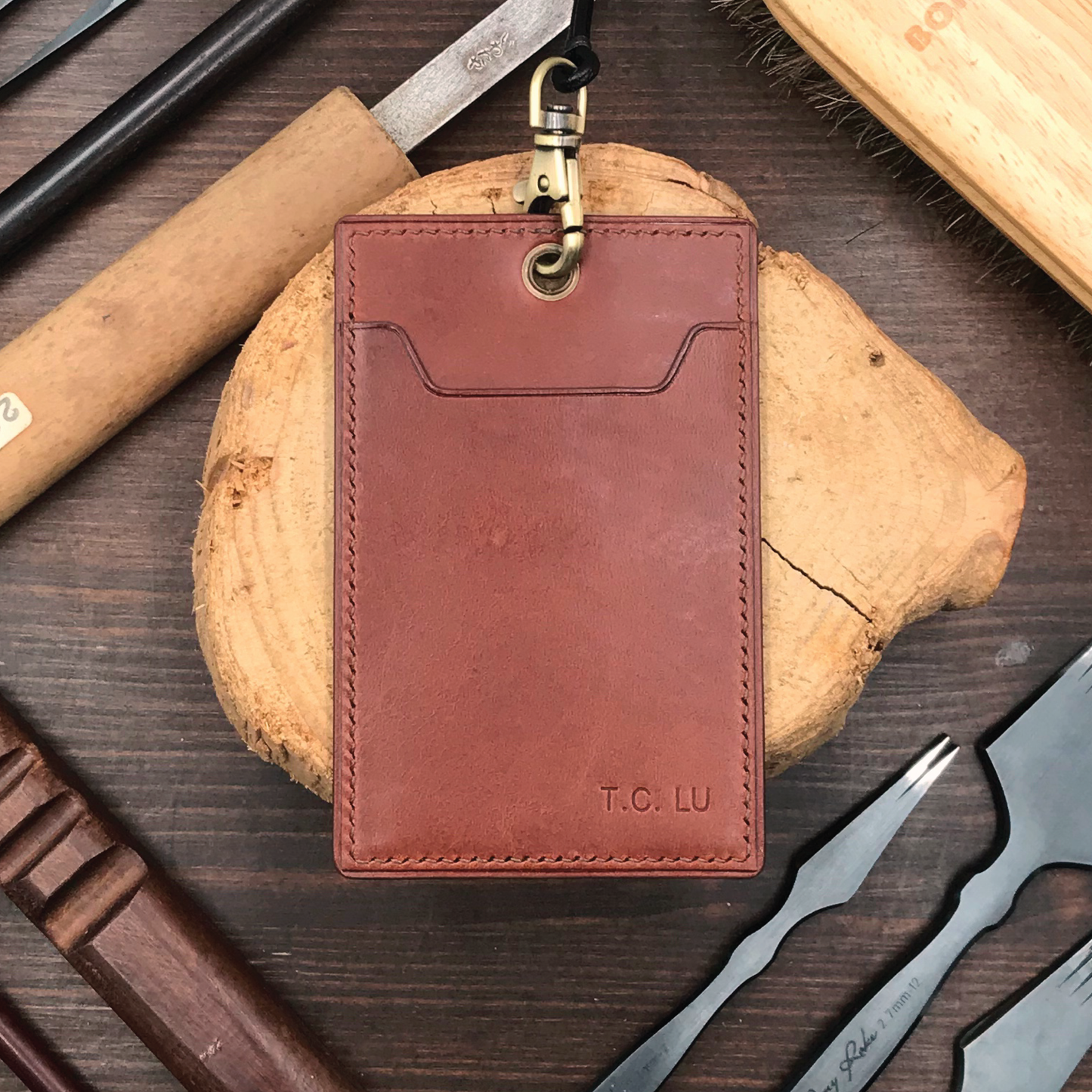 Buttero Leather | ID Cardholder with Lanyard | Vertical, Horizontal Style | 植鞣牛皮系列 | 掛頸職員卡套 | 直款橫款